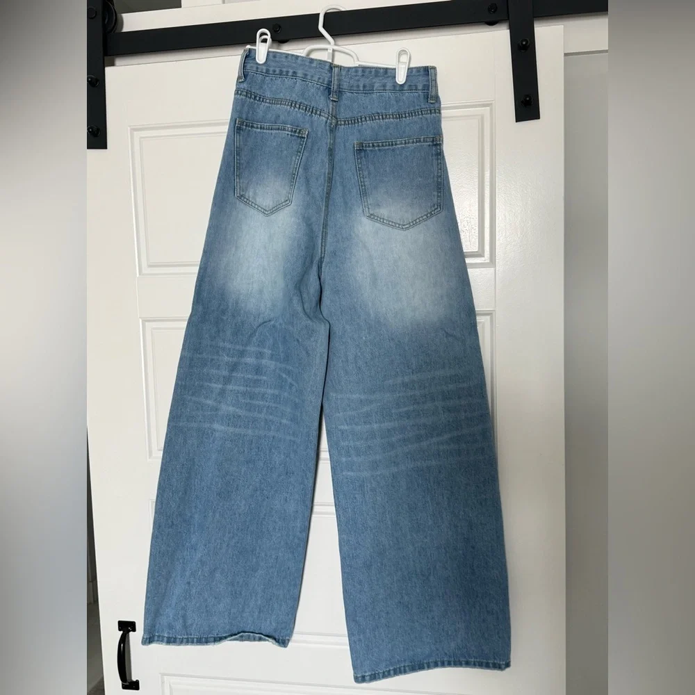 Men’s Blue Wide-Leg, Bareline Jeans Size 28 - Picture 2 of 3